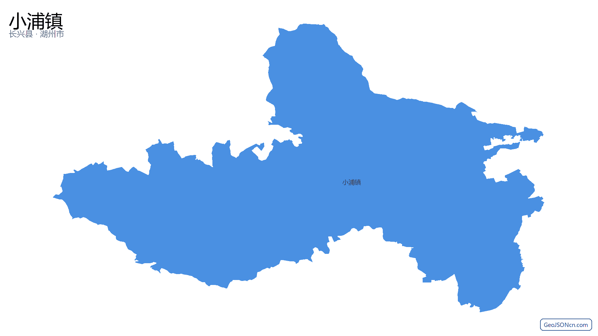 小浦镇行政区划边界地图（长兴县·湖州市）,提供GeoJSON、SHP矢量边界数据下载及高清地图大图(PNG/JPG) - GeoJSONcn.com