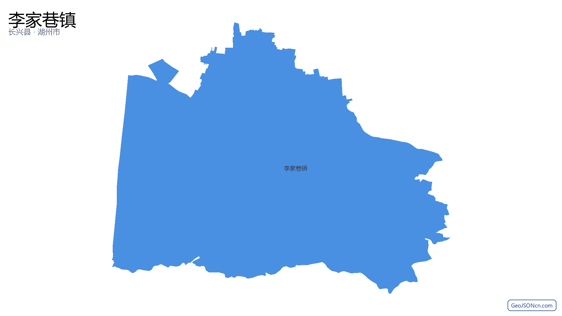 李家巷镇行政区划边界地图（长兴县·湖州市）,提供GeoJSON、SHP矢量边界数据下载及高清地图大图(PNG/JPG) - GeoJSONcn.com
