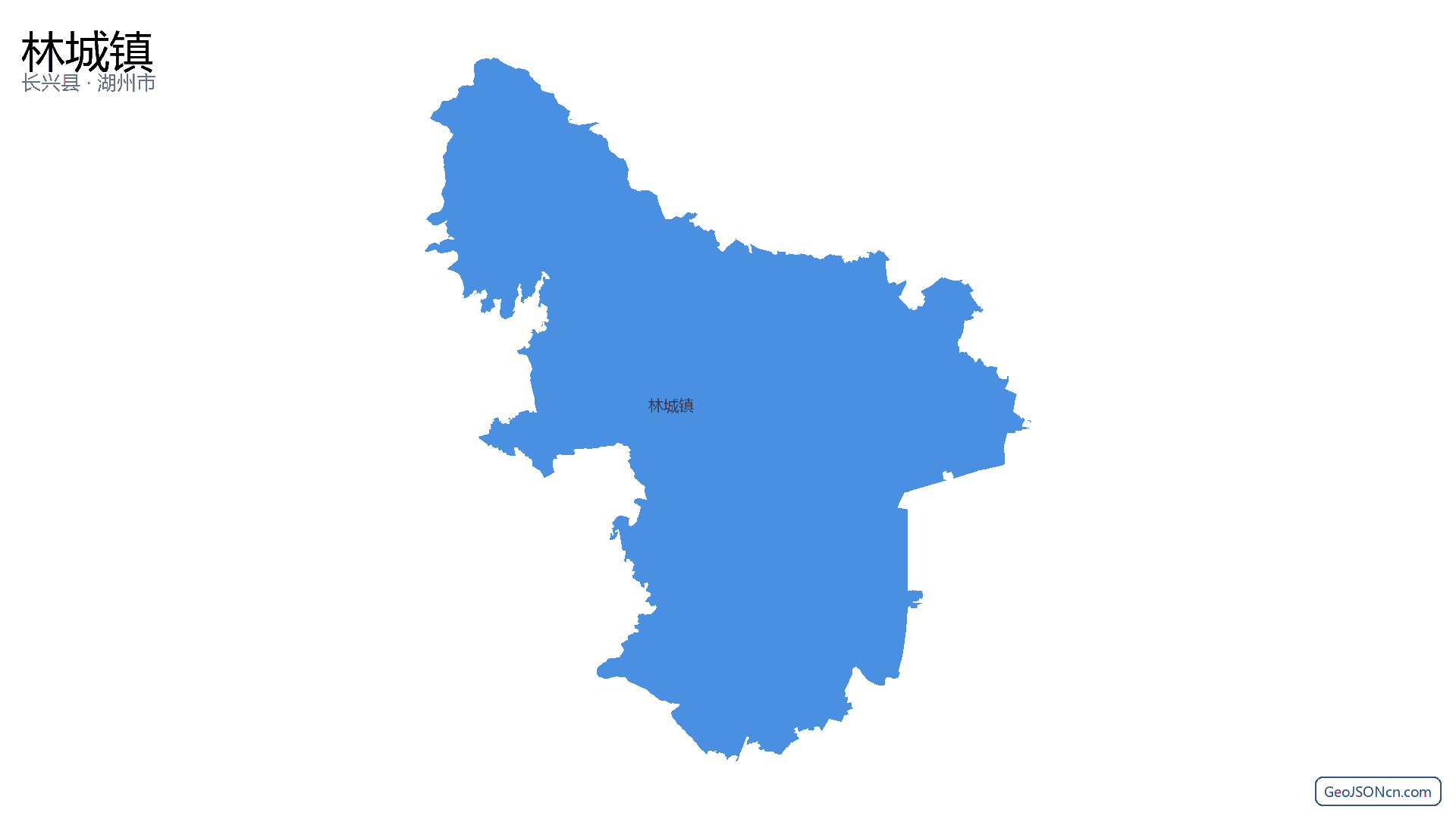 林城镇行政区划边界地图（长兴县·湖州市）,提供GeoJSON、SHP矢量边界数据下载及高清地图大图(PNG/JPG) - GeoJSONcn.com