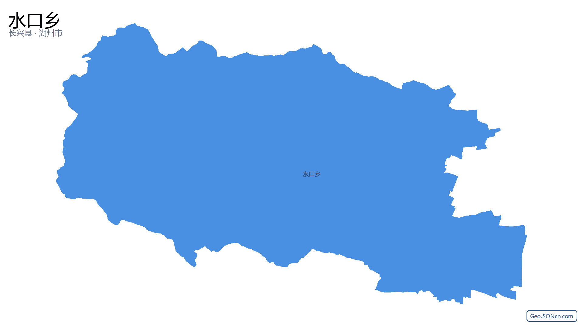 水口乡行政区划边界地图(长兴县·湖州市),提供GeoJSON、SHP矢量边界数据下载及高清地图大图(PNG/JPG) - GeoJSONcn.com