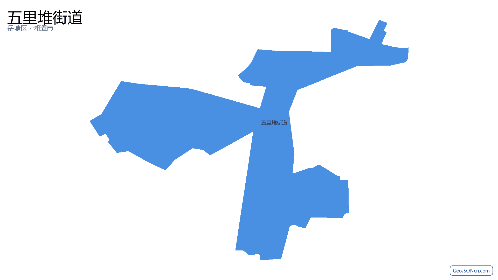 五里堆街道行政区划边界地图(岳塘区·湘潭市),提供GeoJSON、SHP矢量边界数据下载及高清地图大图(PNG/JPG) - GeoJSONcn.com