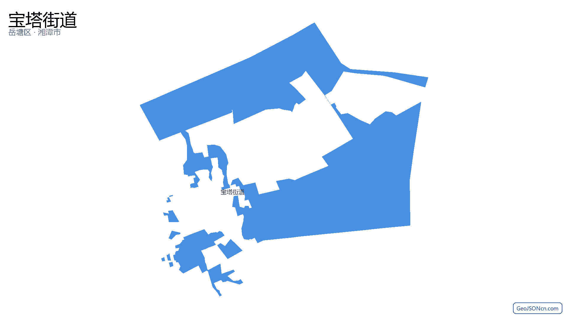 宝塔街道行政区划边界地图（岳塘区·湘潭市）,提供GeoJSON、SHP矢量边界数据下载及高清地图大图(PNG/JPG) - GeoJSONcn.com