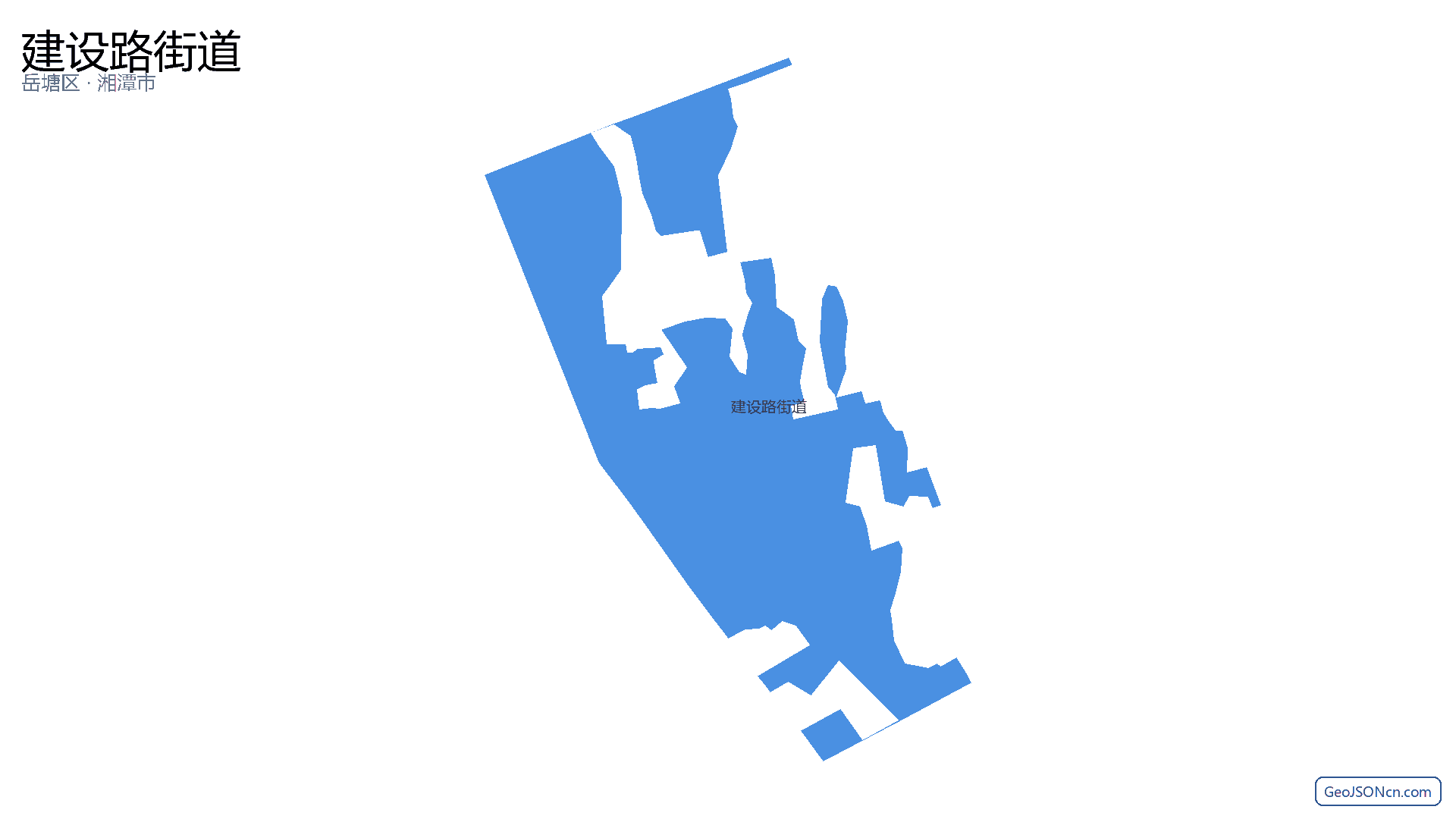 建设路街道行政区划边界地图(岳塘区·湘潭市),提供GeoJSON、SHP矢量边界数据下载及高清地图大图(PNG/JPG) - GeoJSONcn.com