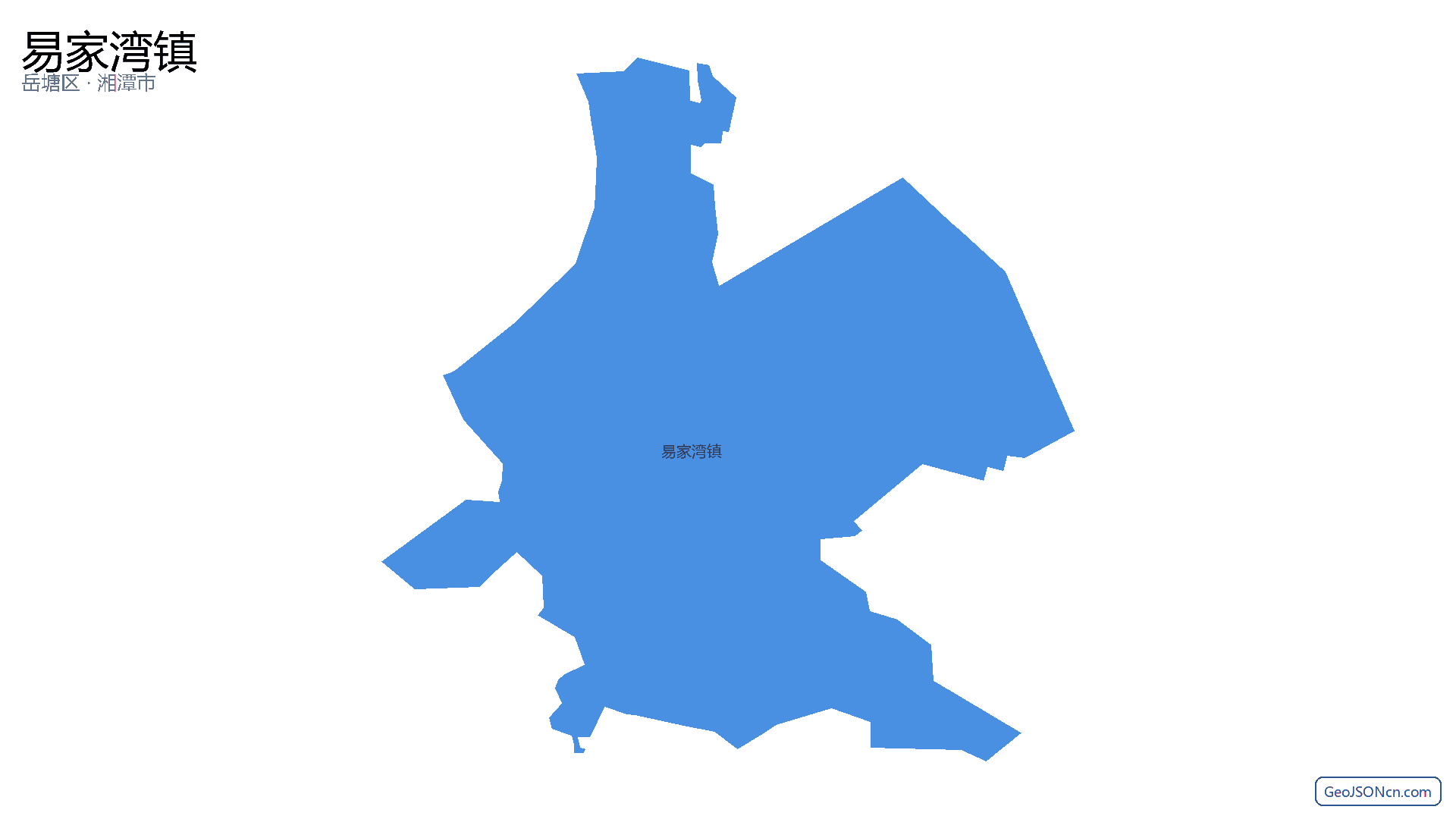易家湾镇行政区划边界地图(岳塘区·湘潭市),提供GeoJSON、SHP矢量边界数据下载及高清地图大图(PNG/JPG) - GeoJSONcn.com