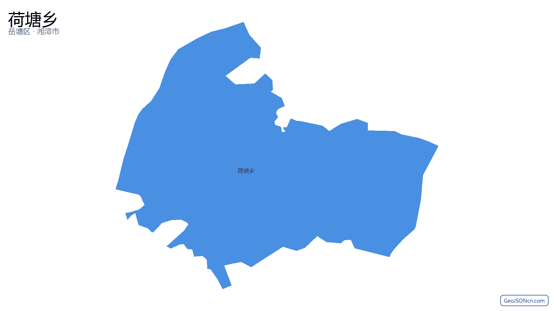 荷塘乡行政区划边界地图（岳塘区·湘潭市）,提供GeoJSON、SHP矢量边界数据下载及高清地图大图(PNG/JPG) - GeoJSONcn.com