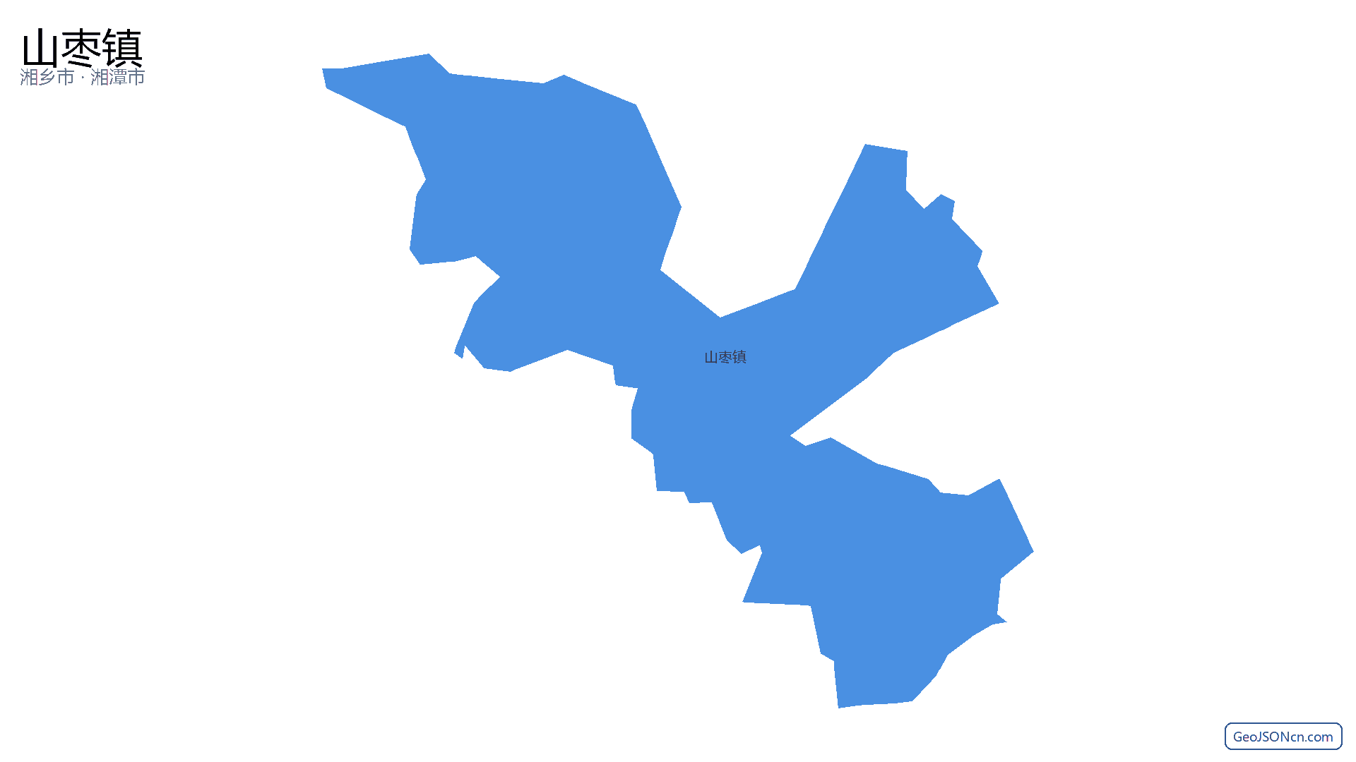 山枣镇行政区划边界地图(湘乡市·湘潭市),提供GeoJSON、SHP矢量边界数据下载及高清地图大图(PNG/JPG) - GeoJSONcn.com