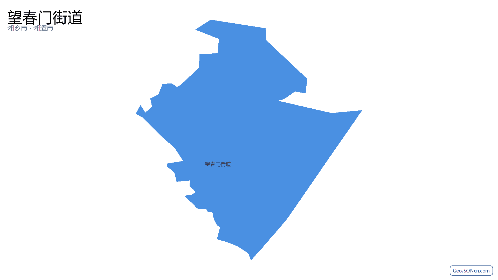 望春门街道行政区划边界地图(湘乡市·湘潭市),提供GeoJSON、SHP矢量边界数据下载及高清地图大图(PNG/JPG) - GeoJSONcn.com