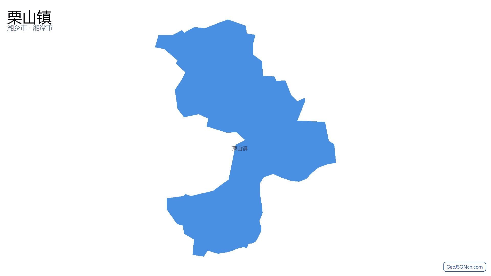 栗山镇行政区划边界地图（湘乡市·湘潭市）,提供GeoJSON、SHP矢量边界数据下载及高清地图大图(PNG/JPG) - GeoJSONcn.com