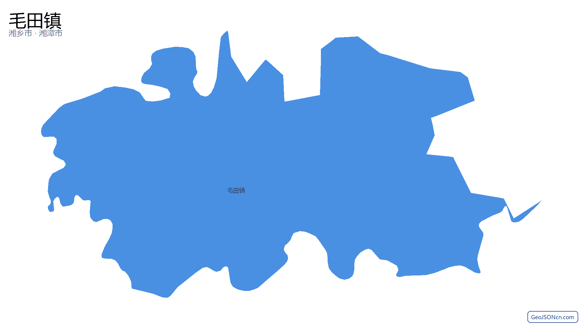 毛田镇行政区划边界地图(湘乡市·湘潭市),提供GeoJSON、SHP矢量边界数据下载及高清地图大图(PNG/JPG) - GeoJSONcn.com