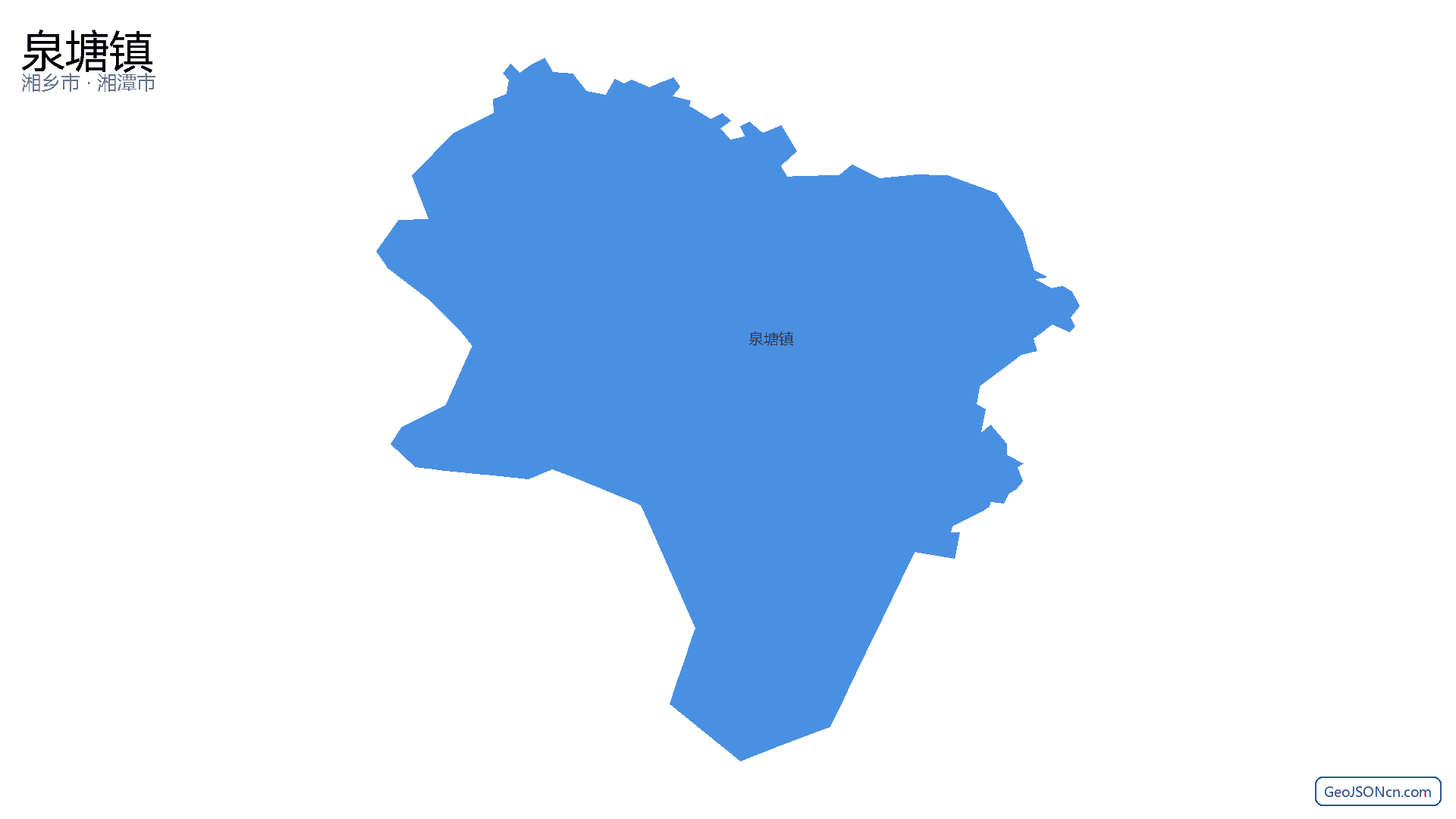 泉塘镇行政区划边界地图（湘乡市·湘潭市）,提供GeoJSON、SHP矢量边界数据下载及高清地图大图(PNG/JPG) - GeoJSONcn.com