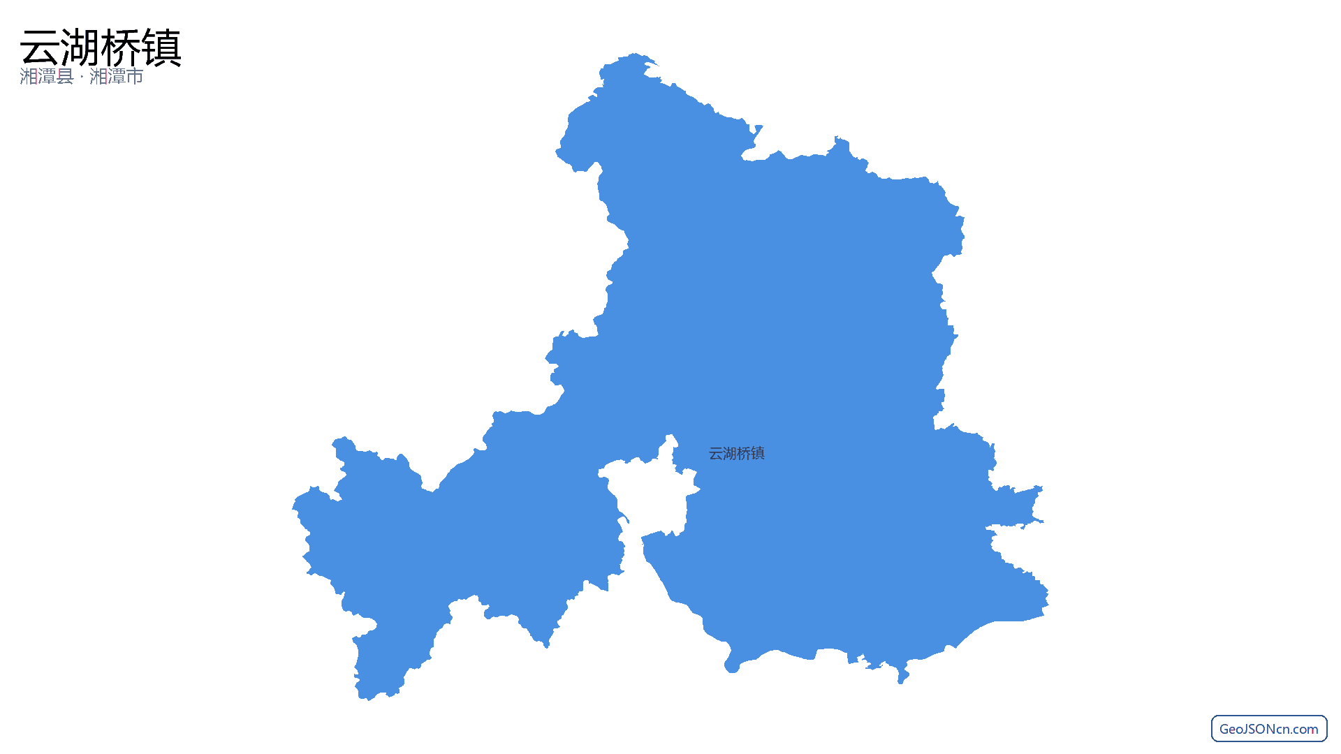 云湖桥镇行政区划边界地图（湘潭县·湘潭市）,提供GeoJSON、SHP矢量边界数据下载及高清地图大图(PNG/JPG) - GeoJSONcn.com