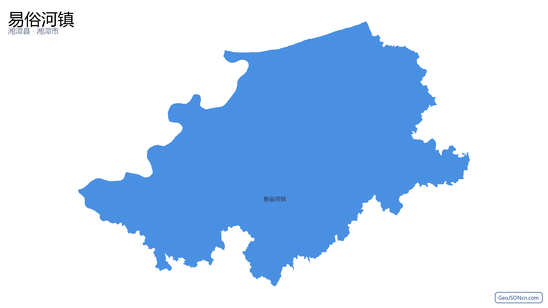易俗河镇行政区划边界地图（湘潭县·湘潭市）,提供GeoJSON、SHP矢量边界数据下载及高清地图大图(PNG/JPG) - GeoJSONcn.com