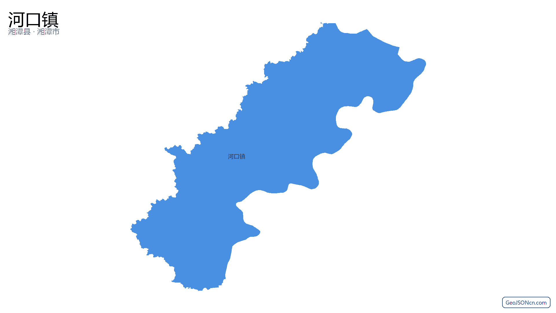 河口镇行政区划边界地图(湘潭县·湘潭市),提供GeoJSON、SHP矢量边界数据下载及高清地图大图(PNG/JPG) - GeoJSONcn.com