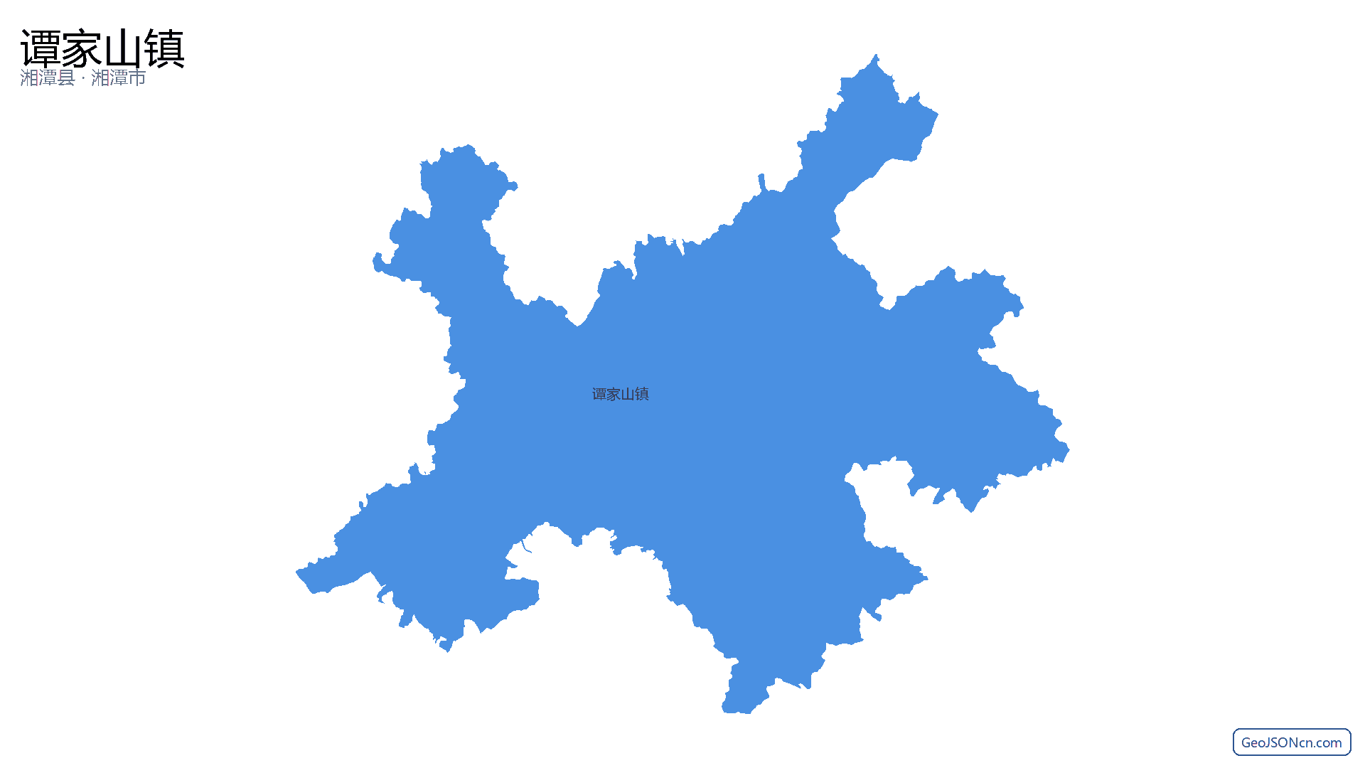 谭家山镇行政区划边界地图（湘潭县·湘潭市）,提供GeoJSON、SHP矢量边界数据下载及高清地图大图(PNG/JPG) - GeoJSONcn.com