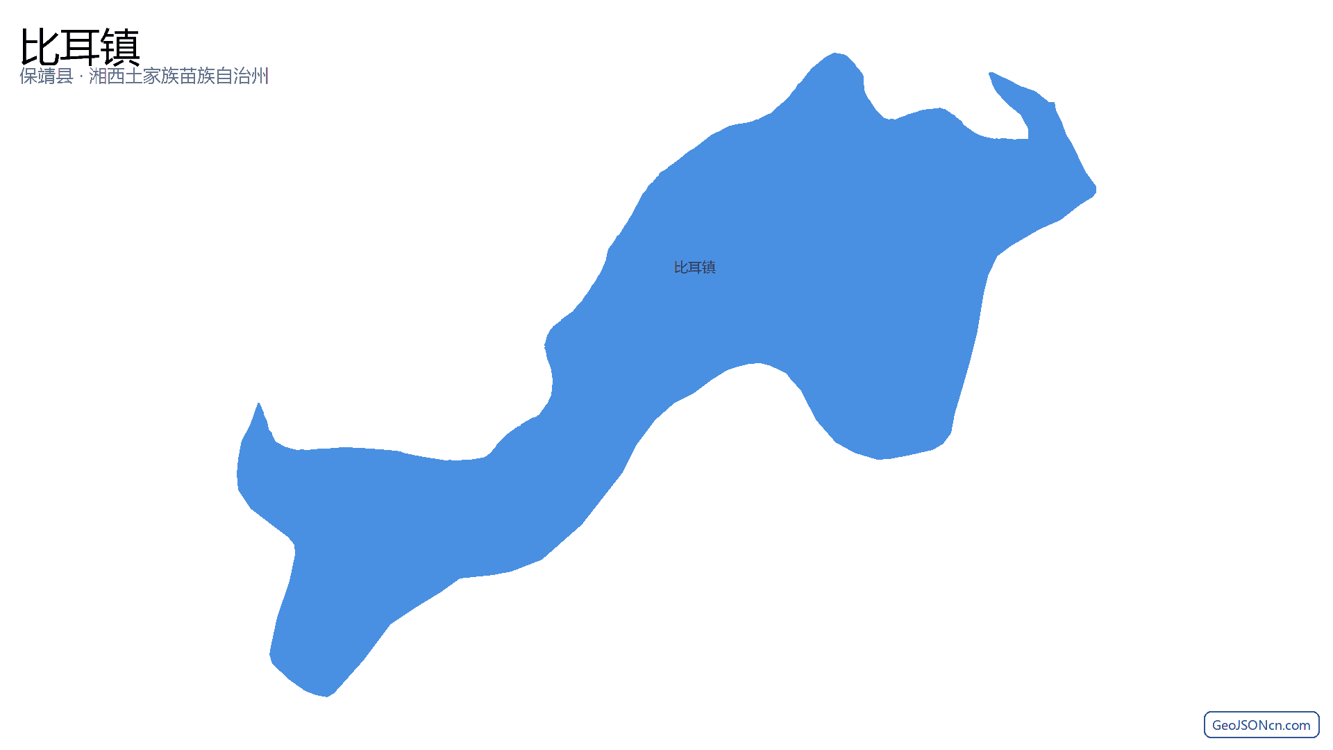 比耳镇行政区划边界地图（保靖县·湘西土家族苗族自治州）,提供GeoJSON、SHP矢量边界数据下载及高清地图大图(PNG/JPG) - GeoJSONcn.com