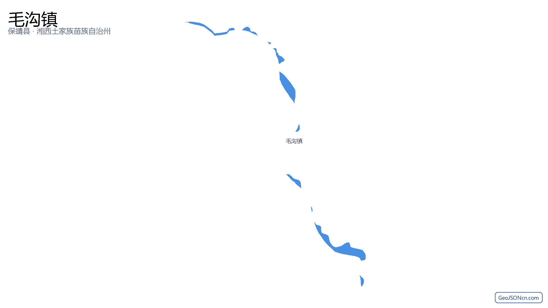 毛沟镇行政区划边界地图（保靖县·湘西土家族苗族自治州）,提供GeoJSON、SHP矢量边界数据下载及高清地图大图(PNG/JPG) - GeoJSONcn.com