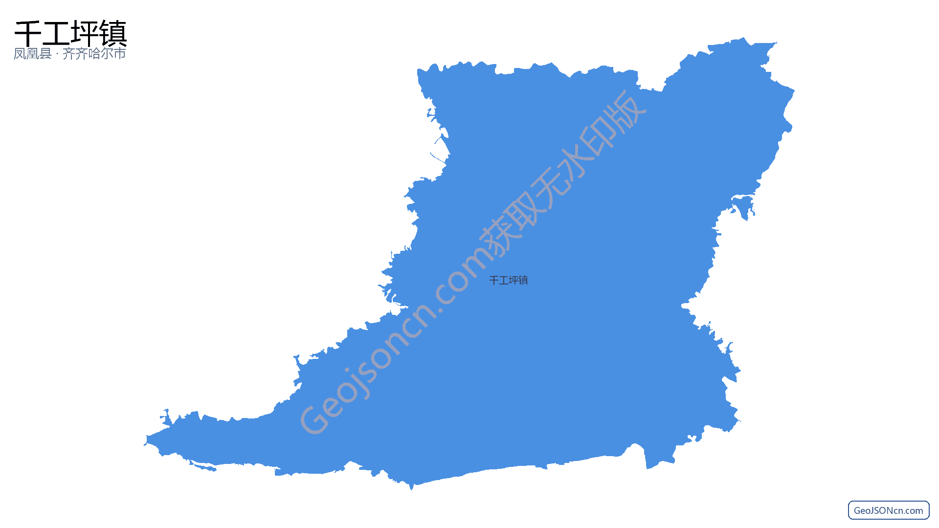 千工坪镇行政区划边界地图（凤凰县·湘西土家族苗族自治州）,提供GeoJSON、SHP矢量边界数据下载及高清地图大图(PNG/JPG) - GeoJSONcn.com
