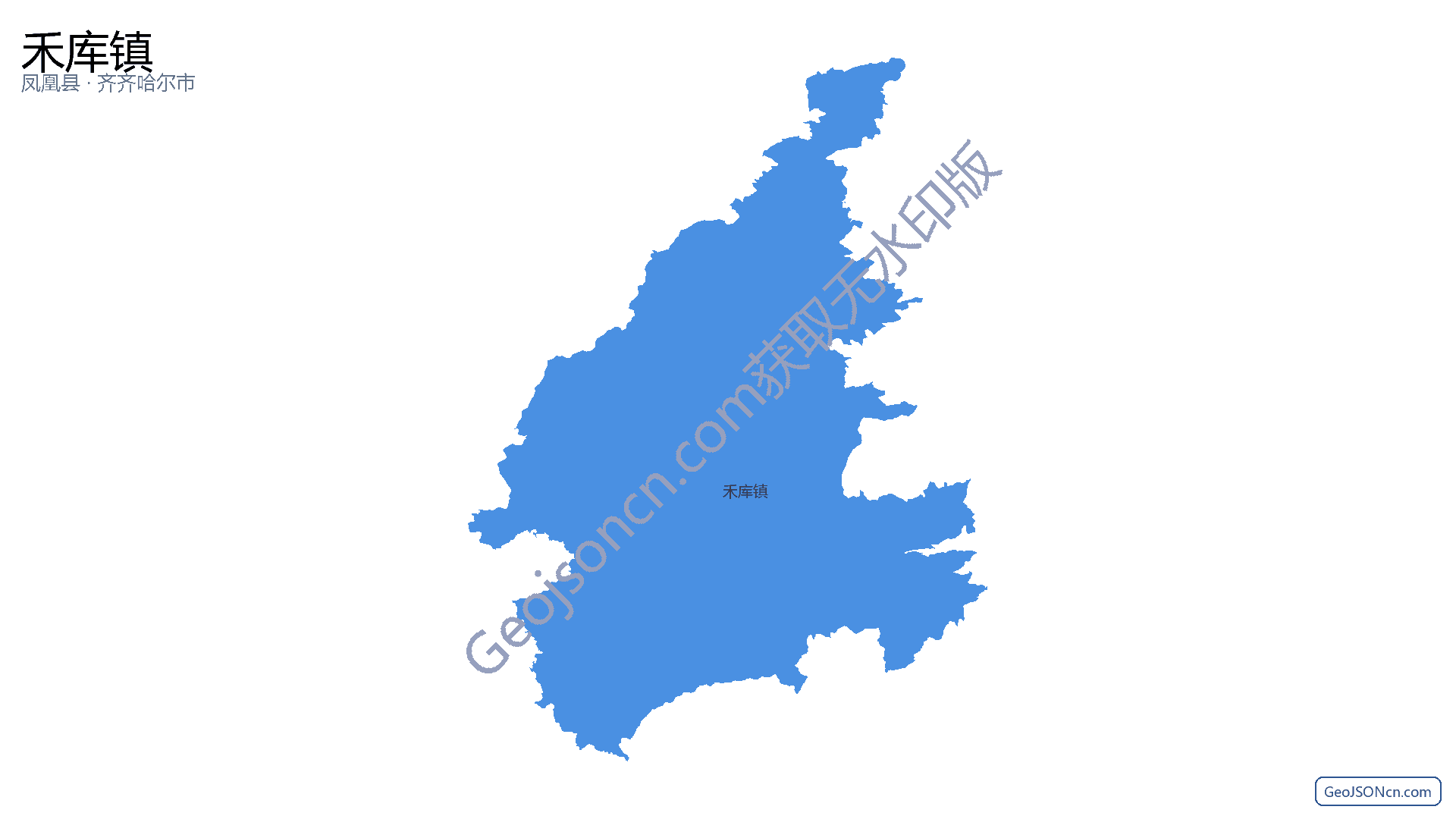 禾库镇行政区划边界地图（凤凰县·湘西土家族苗族自治州）,提供GeoJSON、SHP矢量边界数据下载及高清地图大图(PNG/JPG) - GeoJSONcn.com