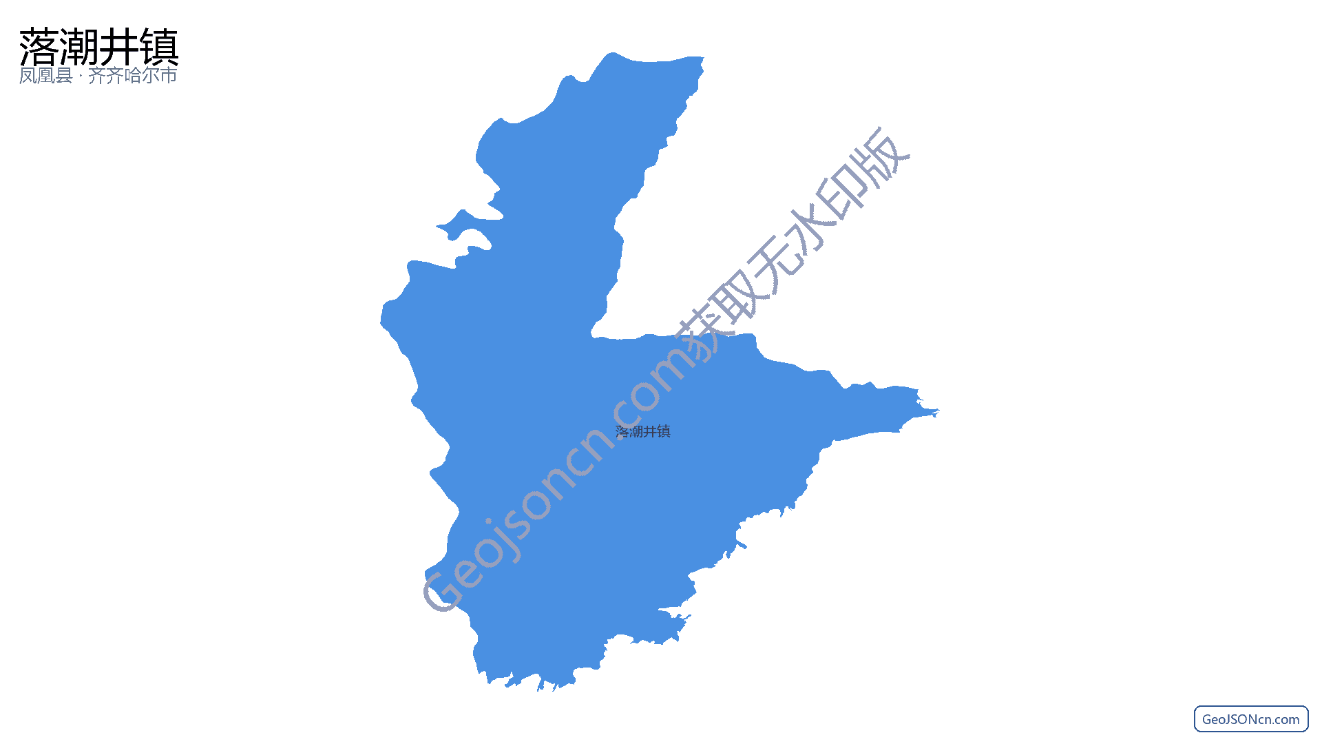 落潮井镇行政区划边界地图（凤凰县·湘西土家族苗族自治州）,提供GeoJSON、SHP矢量边界数据下载及高清地图大图(PNG/JPG) - GeoJSONcn.com