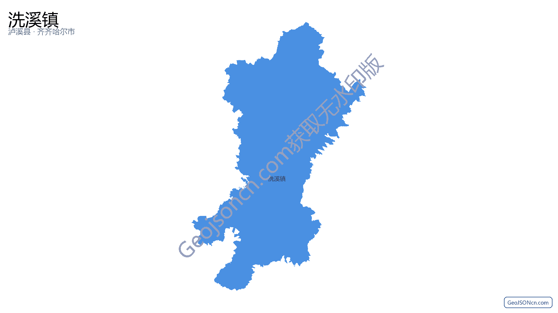 洗溪镇行政区划边界地图（泸溪县·湘西土家族苗族自治州）,提供GeoJSON、SHP矢量边界数据下载及高清地图大图(PNG/JPG) - GeoJSONcn.com