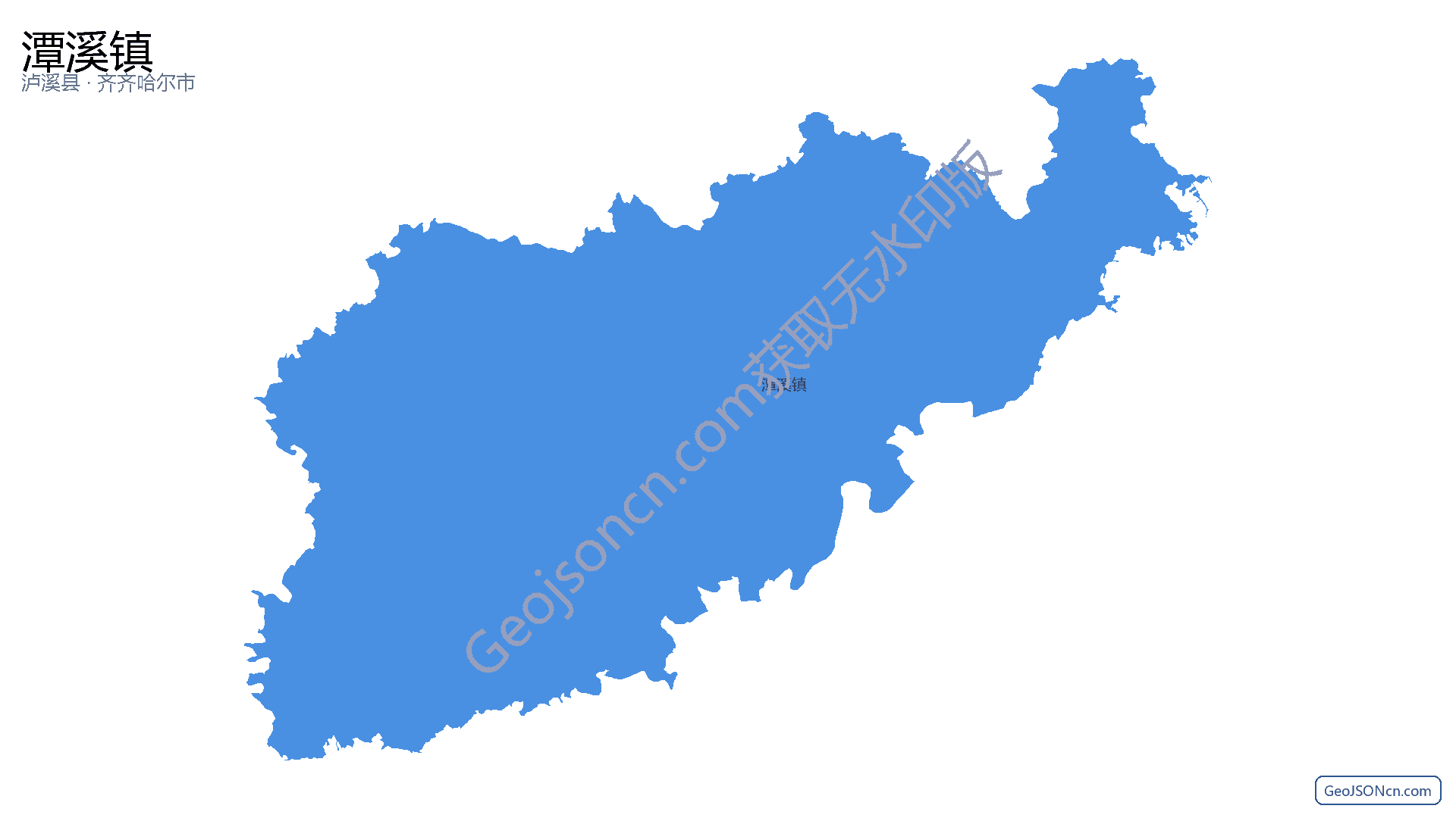 潭溪镇行政区划边界地图（泸溪县·湘西土家族苗族自治州）,提供GeoJSON、SHP矢量边界数据下载及高清地图大图(PNG/JPG) - GeoJSONcn.com