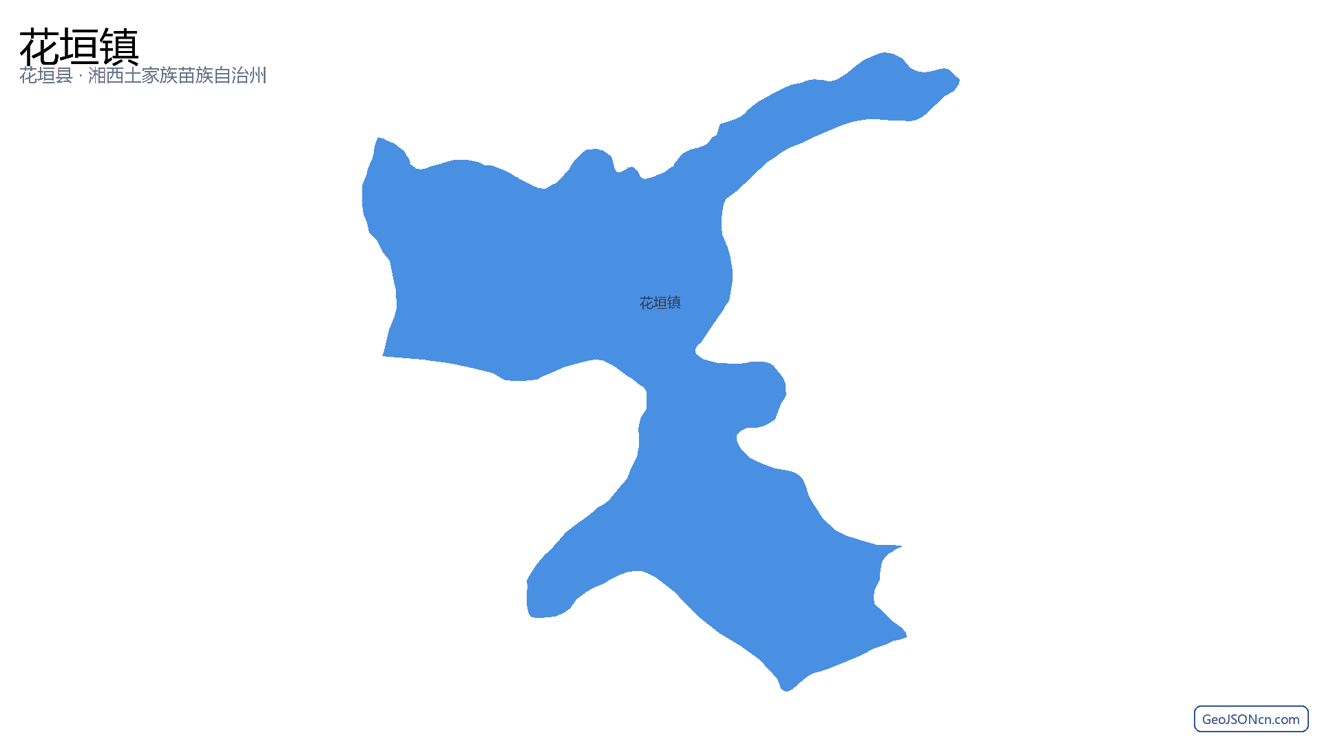 花垣镇行政区划边界地图（花垣县·湘西土家族苗族自治州）,提供GeoJSON、SHP矢量边界数据下载及高清地图大图(PNG/JPG) - GeoJSONcn.com