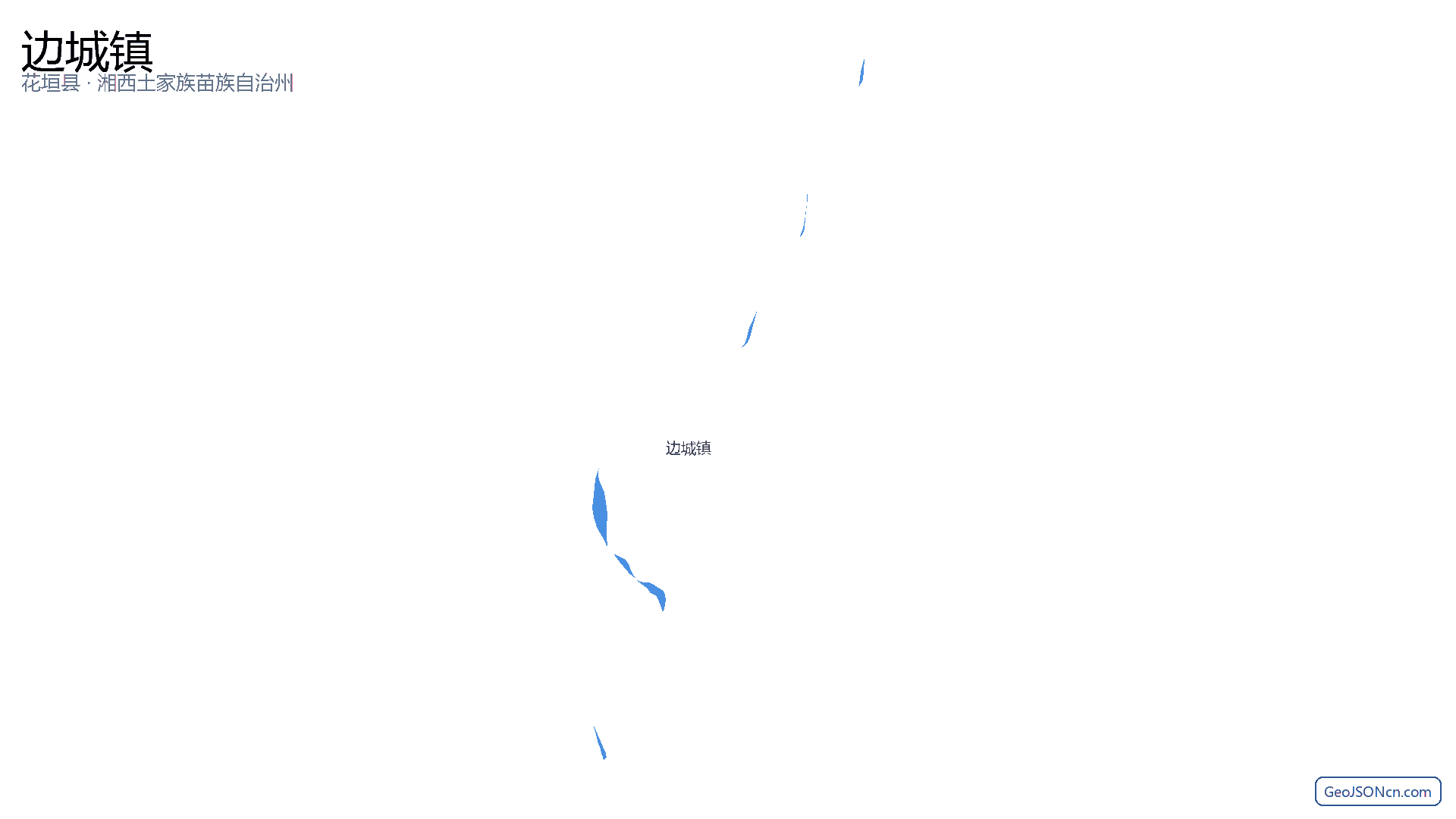 边城镇行政区划边界地图(花垣县·湘西土家族苗族自治州),提供GeoJSON、SHP矢量边界数据下载及高清地图大图(PNG/JPG) - GeoJSONcn.com