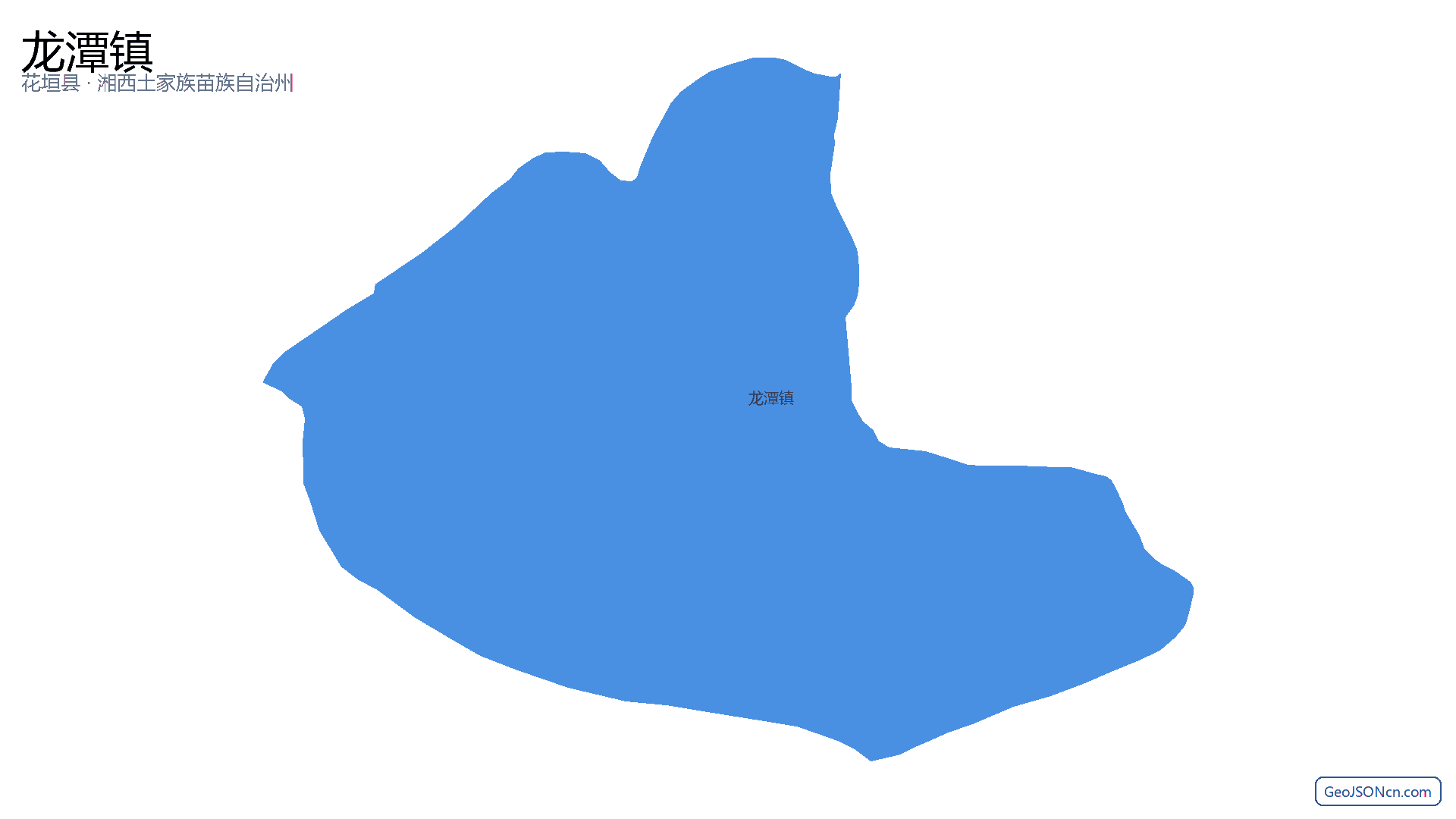 龙潭镇行政区划边界地图（花垣县·湘西土家族苗族自治州）,提供GeoJSON、SHP矢量边界数据下载及高清地图大图(PNG/JPG) - GeoJSONcn.com
