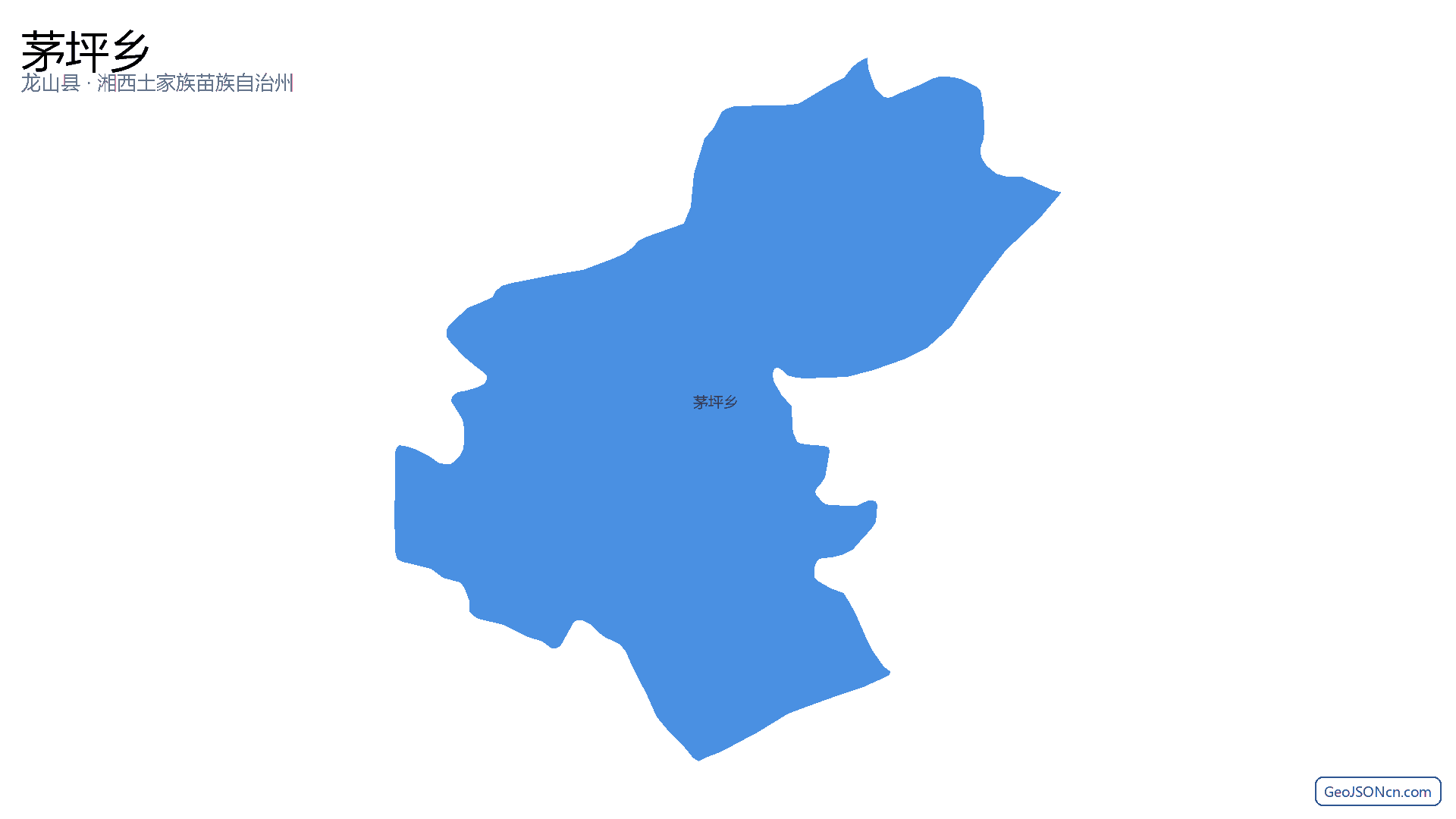 茅坪乡行政区划边界地图（龙山县·湘西土家族苗族自治州）,提供GeoJSON、SHP矢量边界数据下载及高清地图大图(PNG/JPG) - GeoJSONcn.com