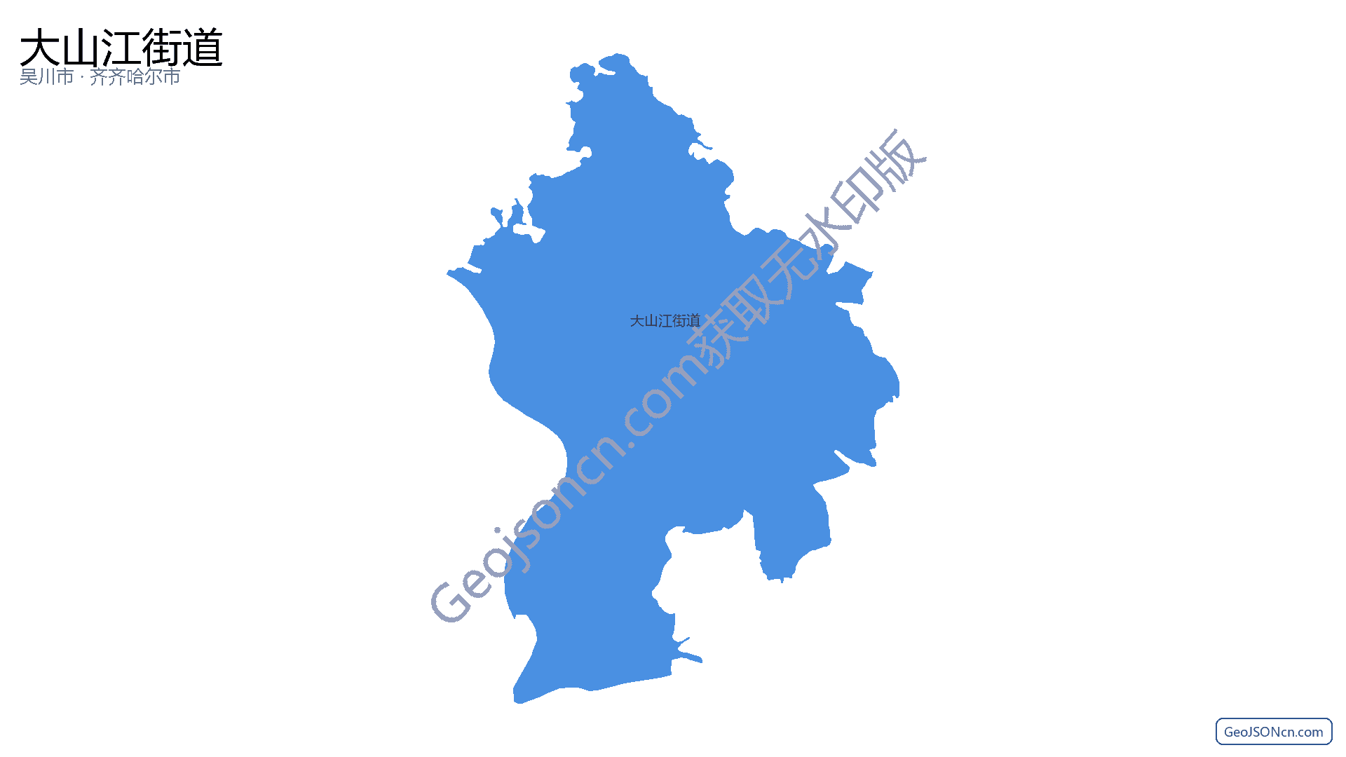 大山江街道行政区划边界地图（吴川市·湛江市）,提供GeoJSON、SHP矢量边界数据下载及高清地图大图(PNG/JPG) - GeoJSONcn.com
