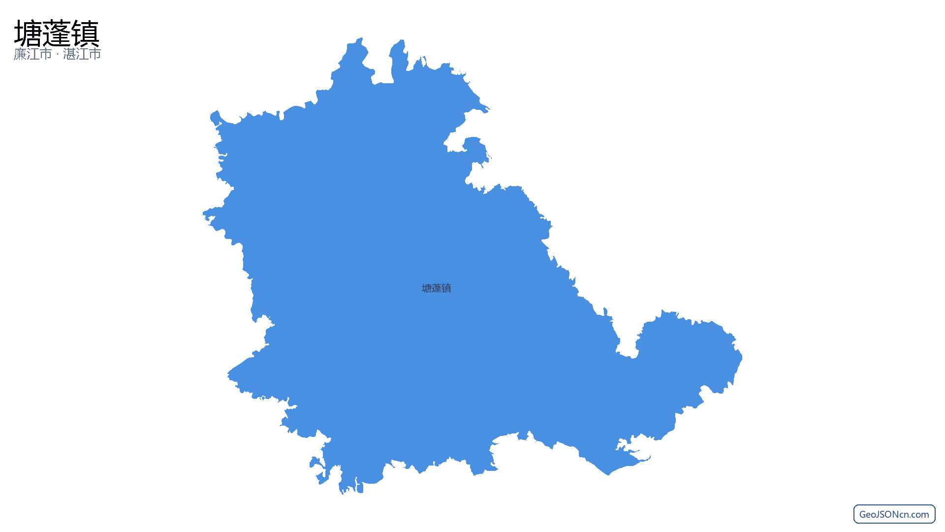 塘蓬镇行政区划边界地图(廉江市·湛江市),提供GeoJSON、SHP矢量边界数据下载及高清地图大图(PNG/JPG) - GeoJSONcn.com