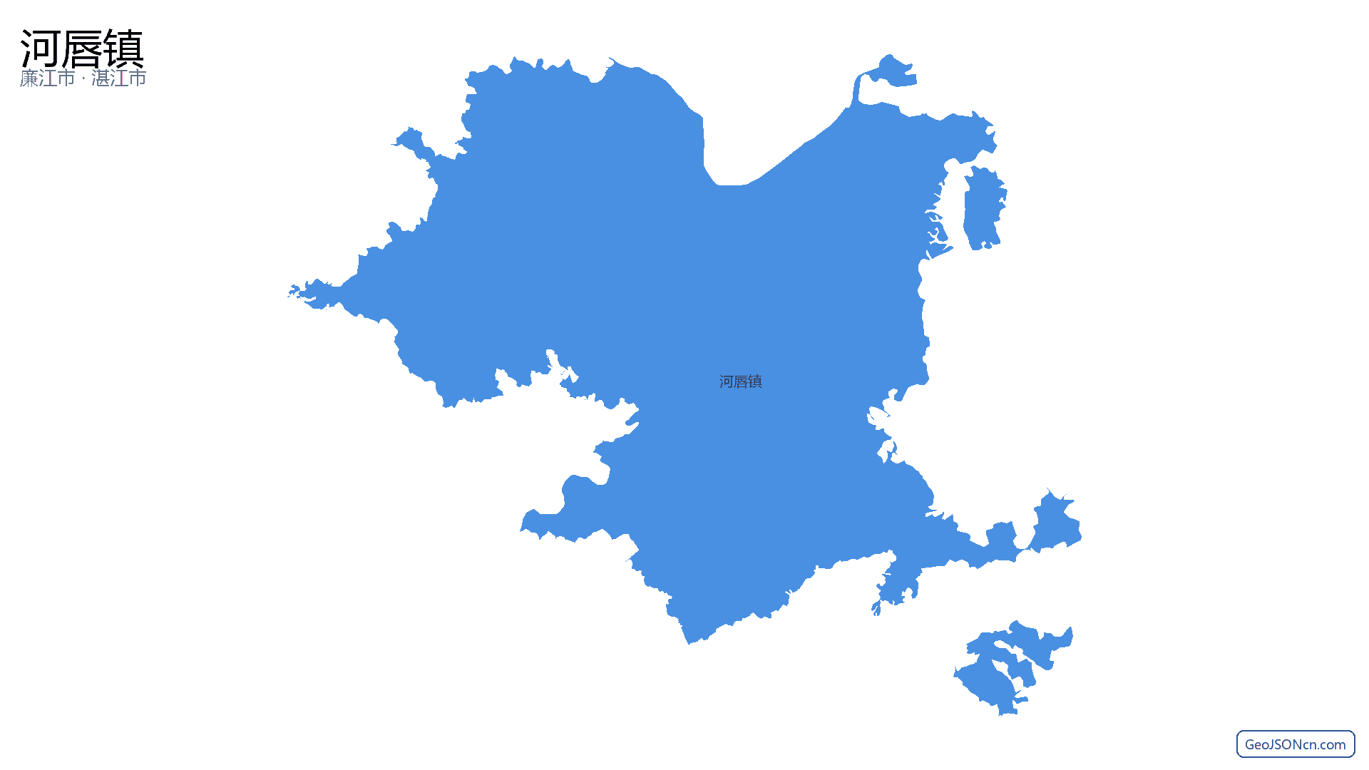 河唇镇行政区划边界地图（廉江市·湛江市）,提供GeoJSON、SHP矢量边界数据下载及高清地图大图(PNG/JPG) - GeoJSONcn.com