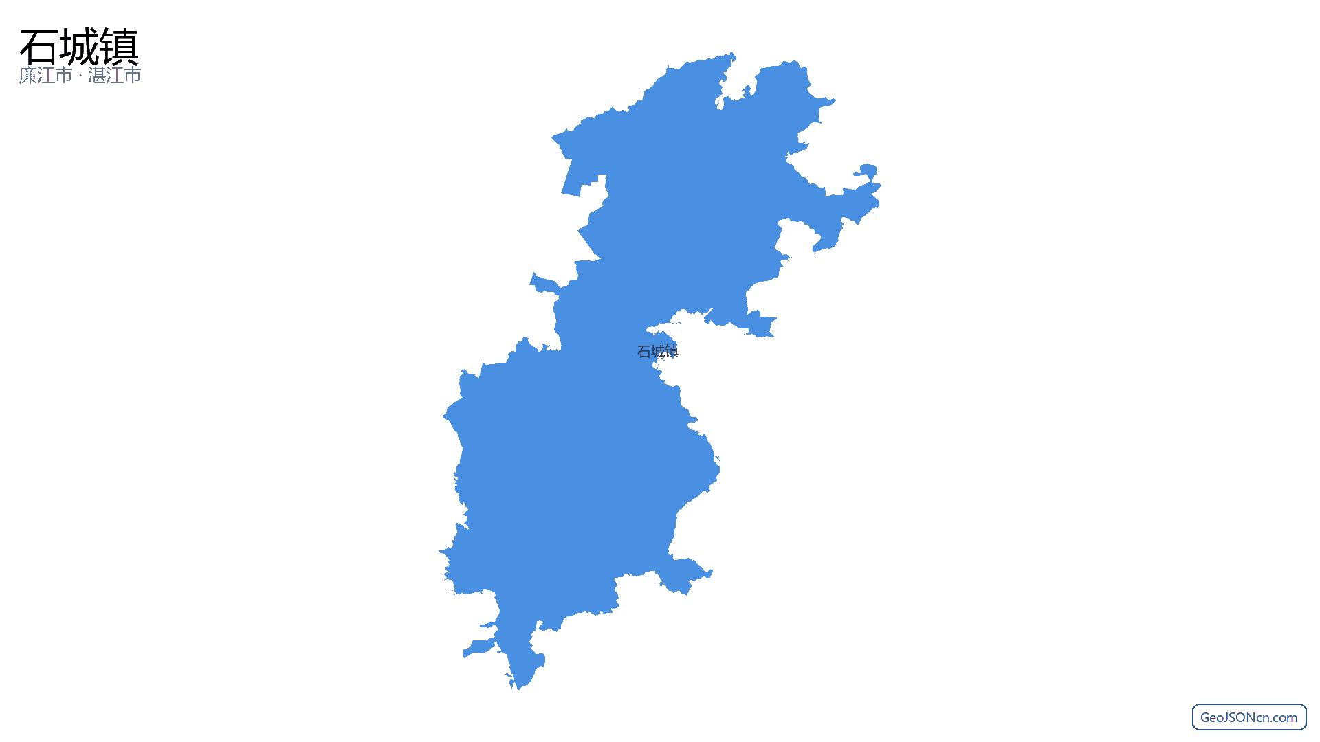 石城镇行政区划边界地图(廉江市·湛江市),提供GeoJSON、SHP矢量边界数据下载及高清地图大图(PNG/JPG) - GeoJSONcn.com