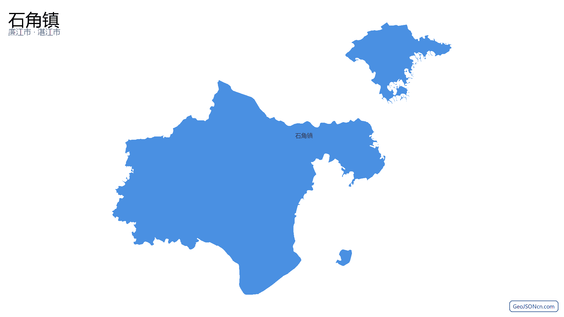 石角镇行政区划边界地图(廉江市·湛江市),提供GeoJSON、SHP矢量边界数据下载及高清地图大图(PNG/JPG) - GeoJSONcn.com