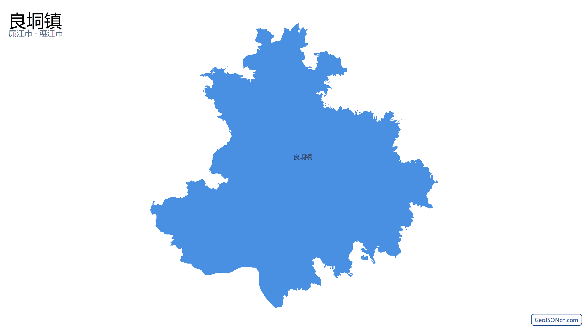 良垌镇行政区划边界地图（廉江市·湛江市）,提供GeoJSON、SHP矢量边界数据下载及高清地图大图(PNG/JPG) - GeoJSONcn.com