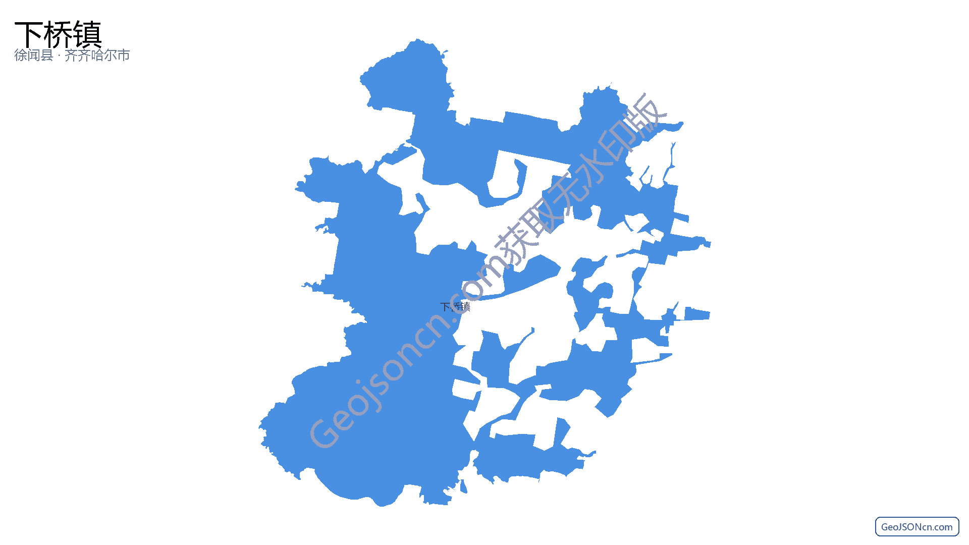 下桥镇行政区划边界地图（徐闻县·湛江市）,提供GeoJSON、SHP矢量边界数据下载及高清地图大图(PNG/JPG) - GeoJSONcn.com