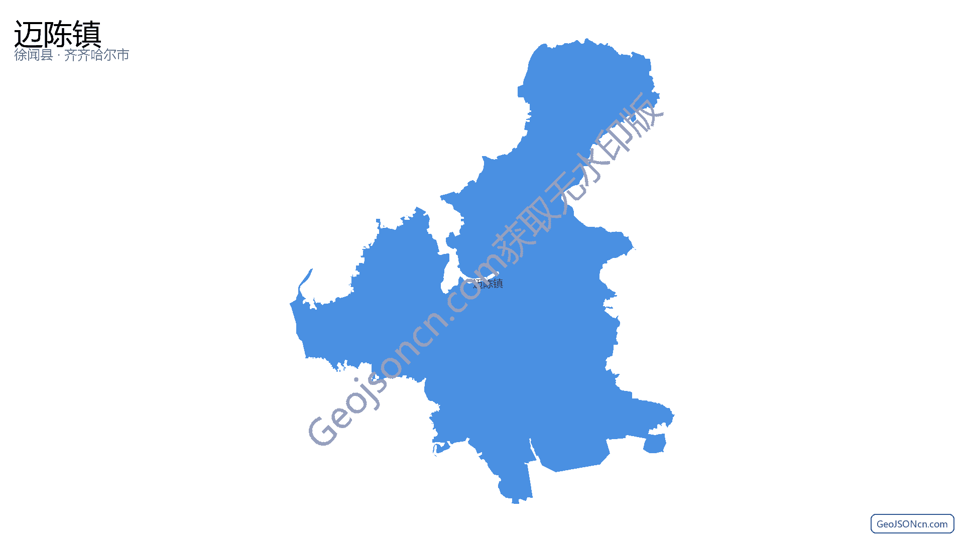 迈陈镇行政区划边界地图（徐闻县·湛江市）,提供GeoJSON、SHP矢量边界数据下载及高清地图大图(PNG/JPG) - GeoJSONcn.com