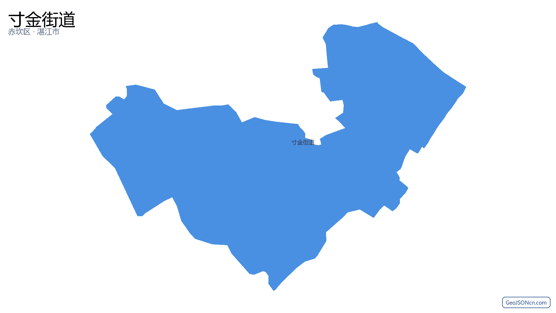 寸金街道行政区划边界地图（赤坎区·湛江市）,提供GeoJSON、SHP矢量边界数据下载及高清地图大图(PNG/JPG) - GeoJSONcn.com