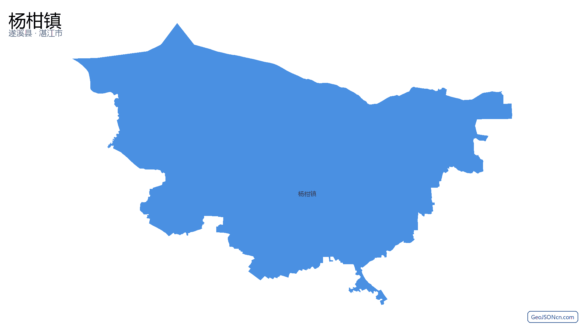 杨柑镇行政区划边界地图(遂溪县·湛江市),提供GeoJSON、SHP矢量边界数据下载及高清地图大图(PNG/JPG) - GeoJSONcn.com