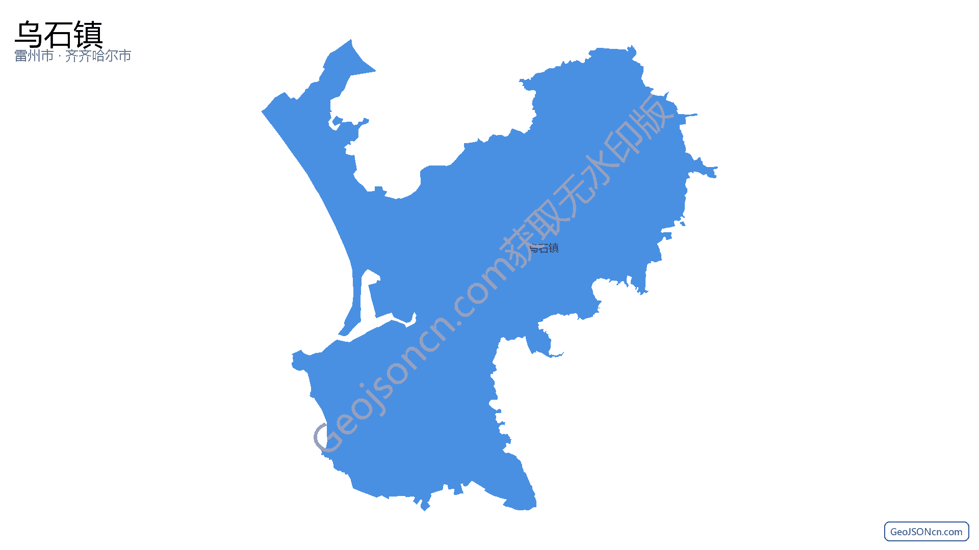 乌石镇行政区划边界地图(雷州市·湛江市),提供GeoJSON、SHP矢量边界数据下载及高清地图大图(PNG/JPG) - GeoJSONcn.com