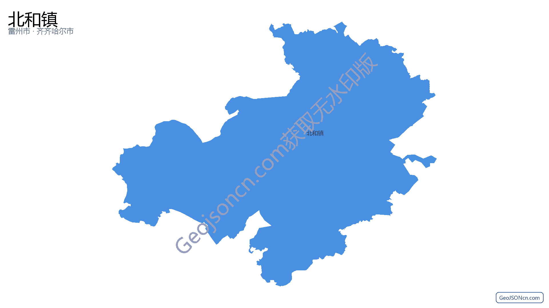 北和镇行政区划边界地图（雷州市·湛江市）,提供GeoJSON、SHP矢量边界数据下载及高清地图大图(PNG/JPG) - GeoJSONcn.com