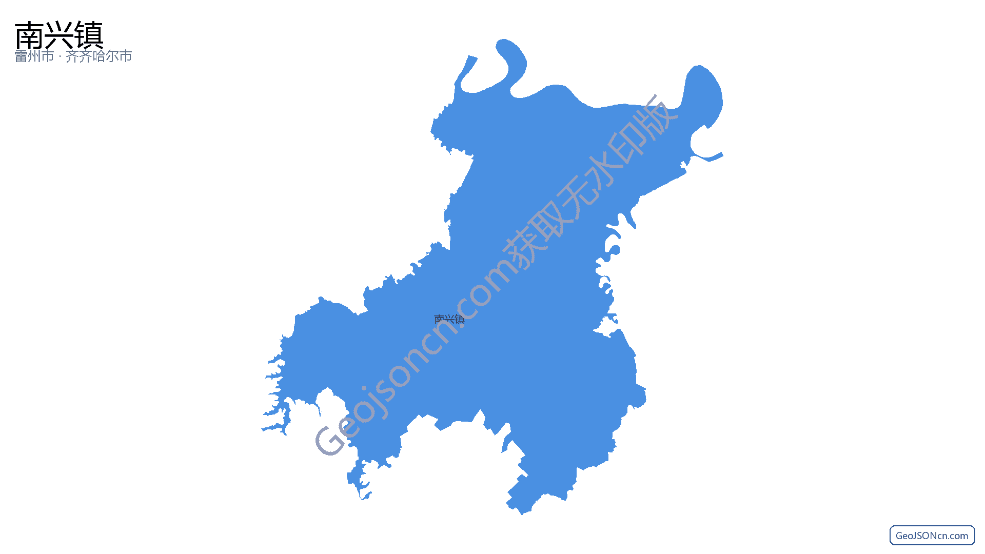 南兴镇行政区划边界地图(雷州市·湛江市),提供GeoJSON、SHP矢量边界数据下载及高清地图大图(PNG/JPG) - GeoJSONcn.com