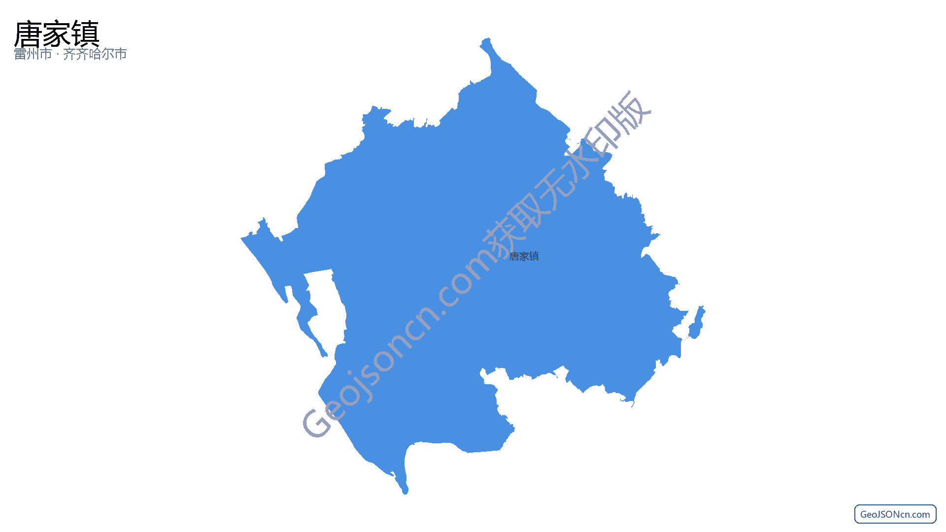 唐家镇行政区划边界地图（雷州市·湛江市）,提供GeoJSON、SHP矢量边界数据下载及高清地图大图(PNG/JPG) - GeoJSONcn.com