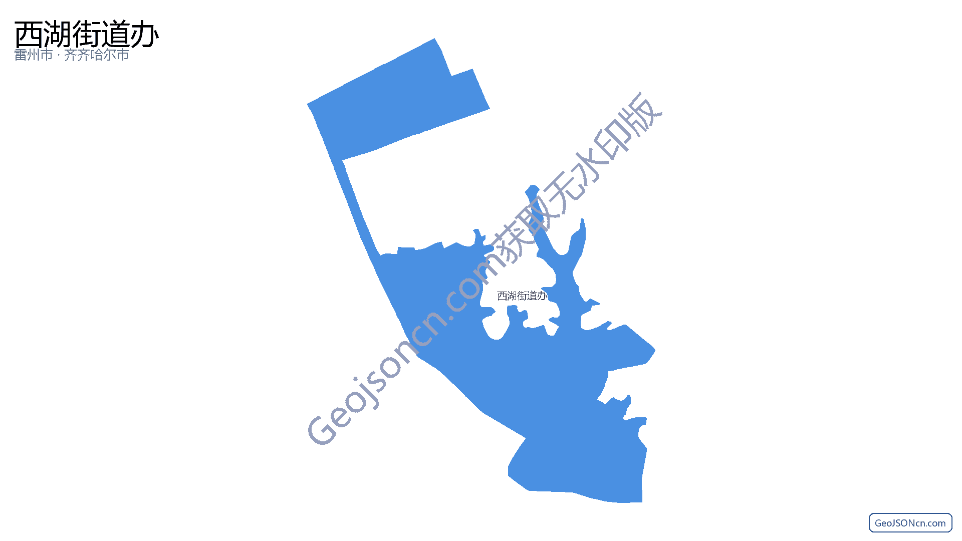 西湖街道办行政区划边界地图（雷州市·湛江市）,提供GeoJSON、SHP矢量边界数据下载及高清地图大图(PNG/JPG) - GeoJSONcn.com