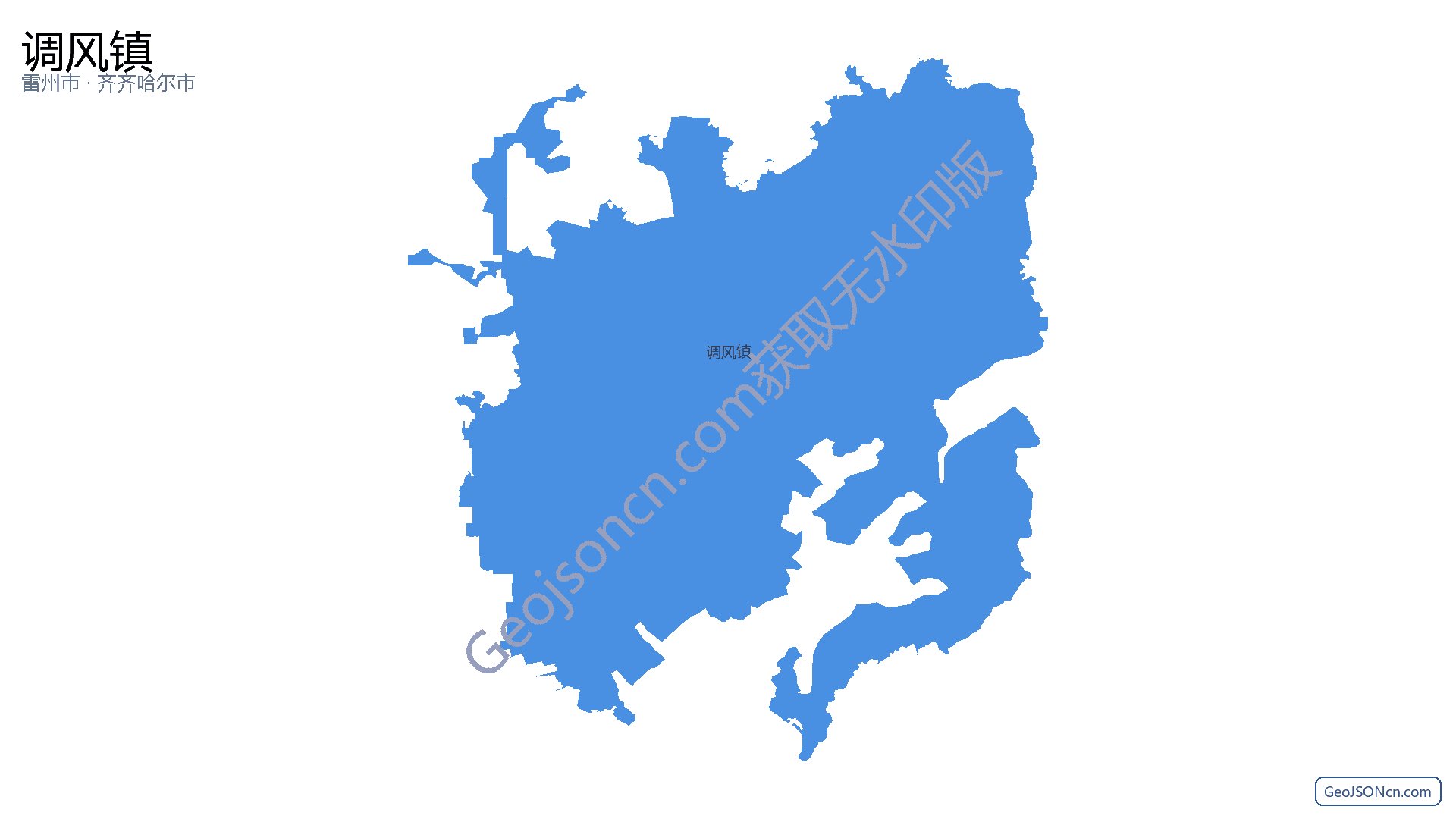 调风镇行政区划边界地图(雷州市·湛江市),提供GeoJSON、SHP矢量边界数据下载及高清地图大图(PNG/JPG) - GeoJSONcn.com