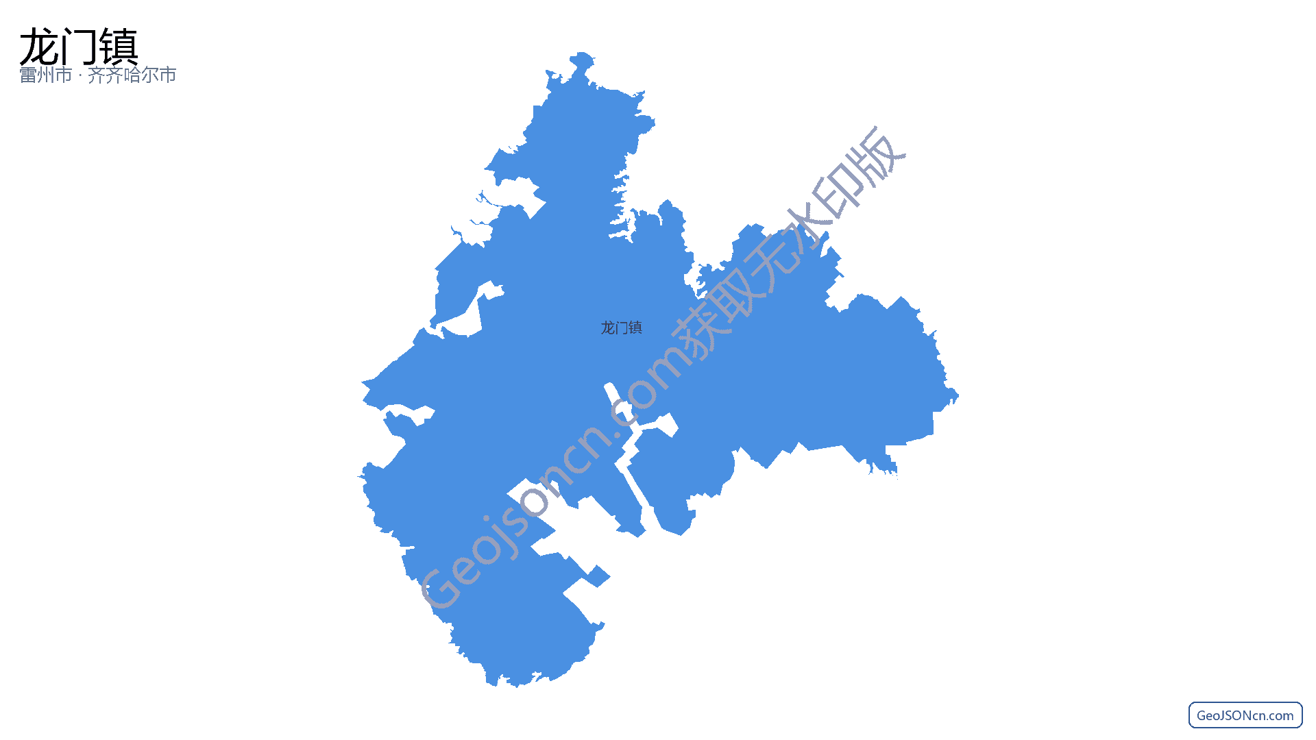 龙门镇行政区划边界地图(雷州市·湛江市),提供GeoJSON、SHP矢量边界数据下载及高清地图大图(PNG/JPG) - GeoJSONcn.com