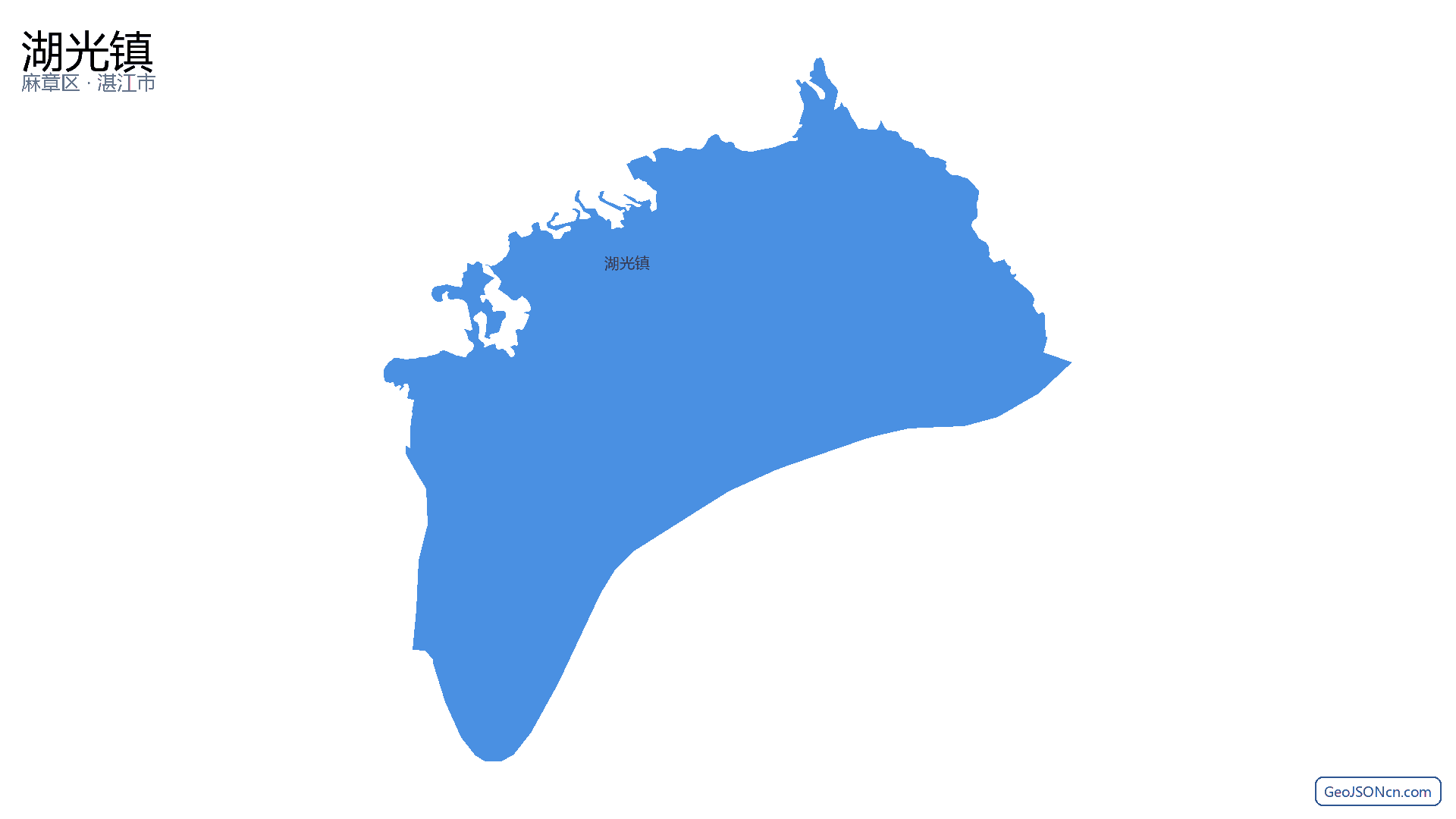 湖光镇行政区划边界地图（麻章区·湛江市）,提供GeoJSON、SHP矢量边界数据下载及高清地图大图(PNG/JPG) - GeoJSONcn.com