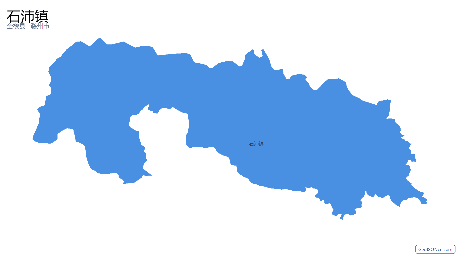 石沛镇行政区划边界地图（全椒县·滁州市）,提供GeoJSON、SHP矢量边界数据下载及高清地图大图(PNG/JPG) - GeoJSONcn.com