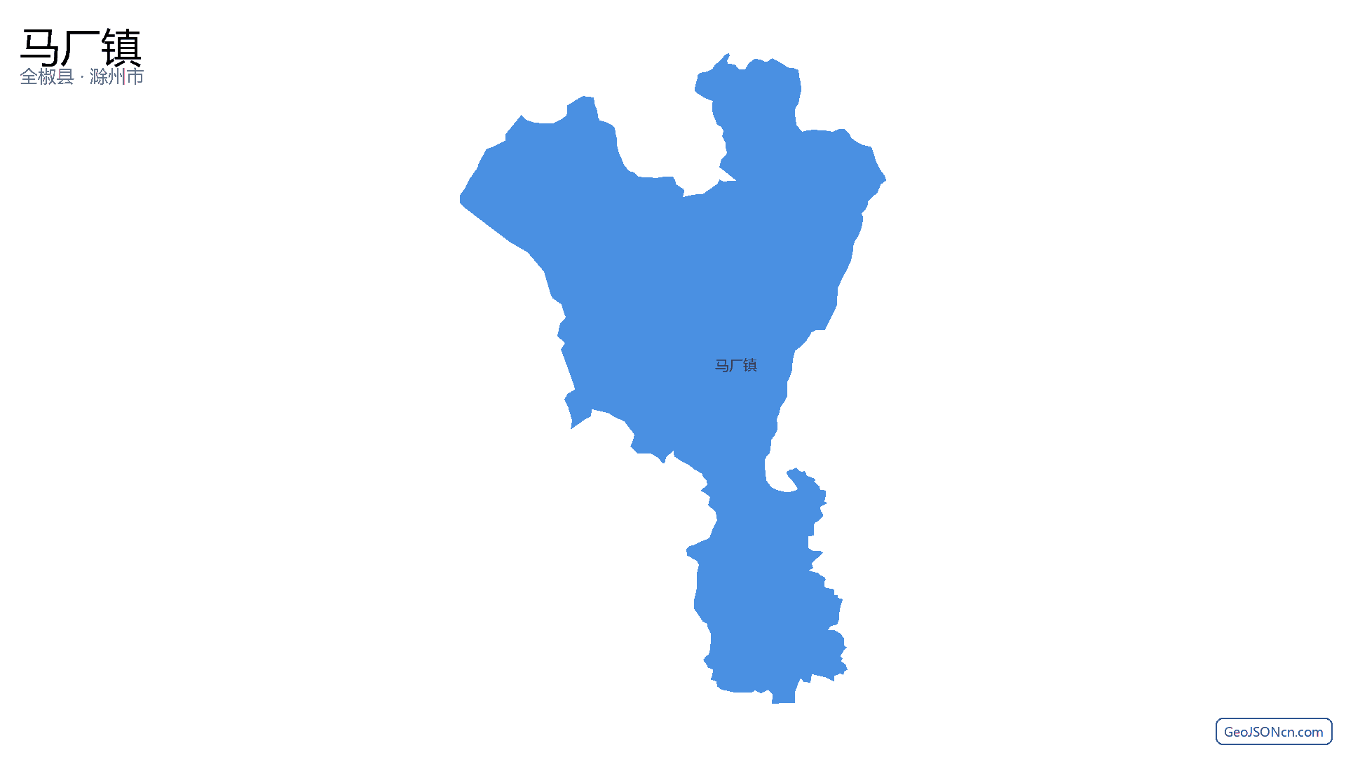 马厂镇行政区划边界地图（全椒县·滁州市）,提供GeoJSON、SHP矢量边界数据下载及高清地图大图(PNG/JPG) - GeoJSONcn.com