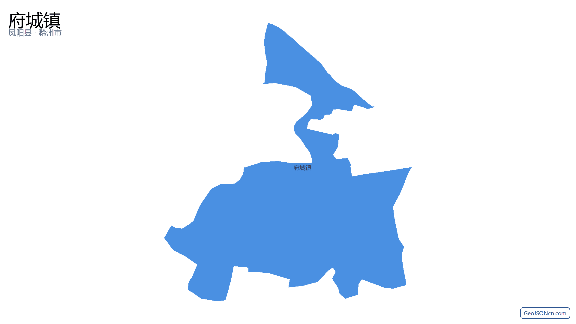 府城镇行政区划边界地图（凤阳县·滁州市）,提供GeoJSON、SHP矢量边界数据下载及高清地图大图(PNG/JPG) - GeoJSONcn.com